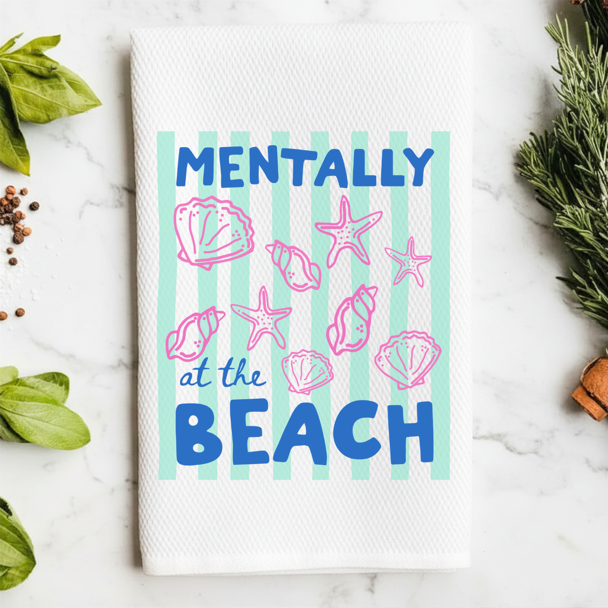 Colorful Kitchen Towels - Mentally at the Beach