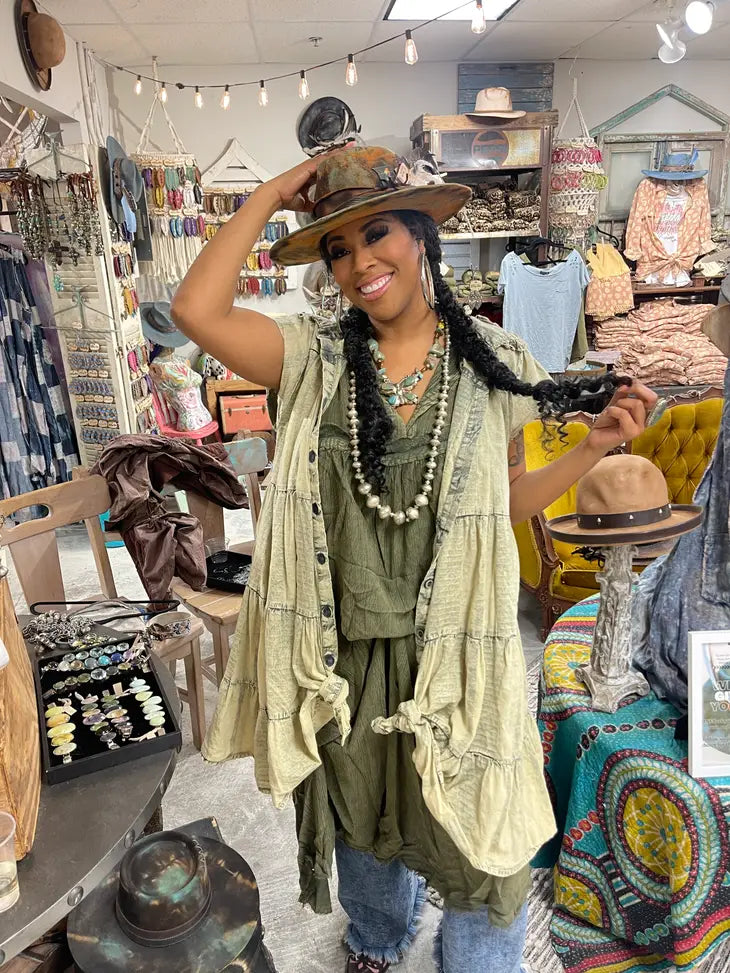 Pollyanna Distressed Duster Dress