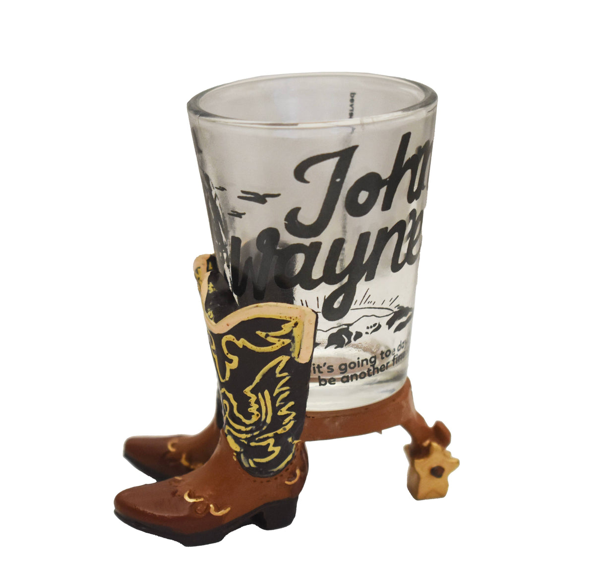 John Wayne Shot Glass - Boot Stand
