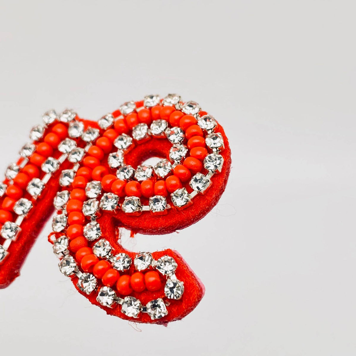 Hand-woven Sparkling 'LOVE' Beaded Earrings: Rose Red