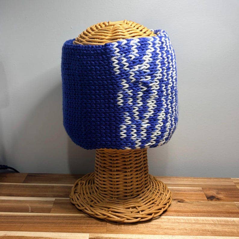 Royal Blue &amp; White Game Day Knit Headband, handmade in USA