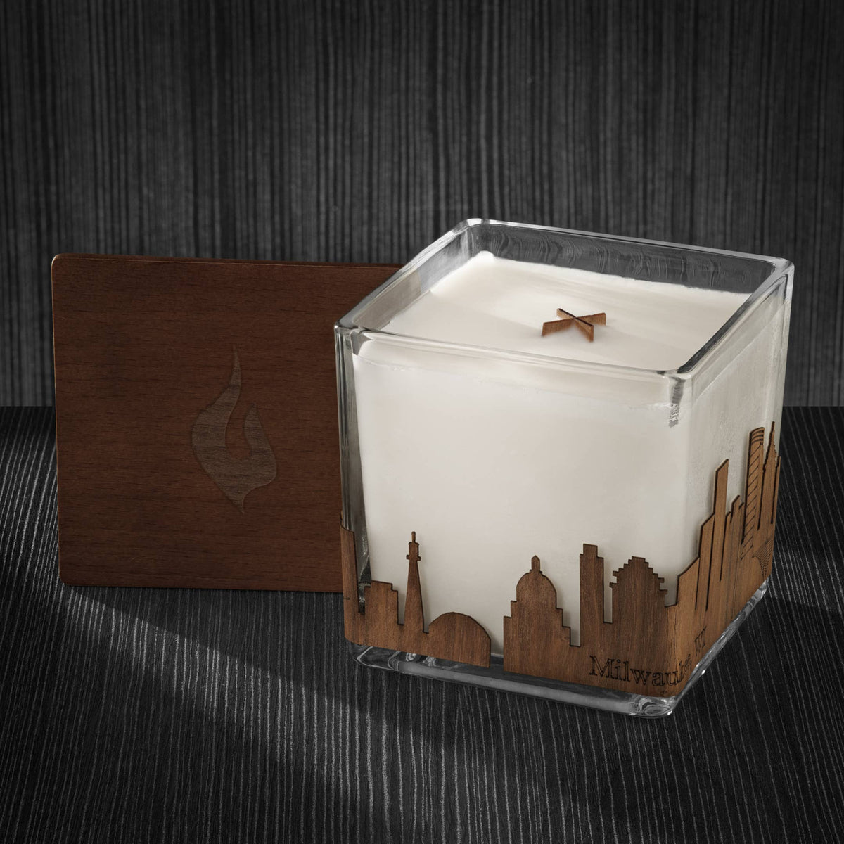 Wood Wrapped City Skyline Candle 4x4x4: Memphis Tennessee