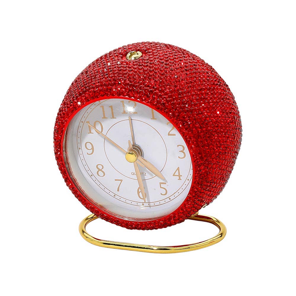 Light Up Bling Rhinestone Studded Quartz Table Clock