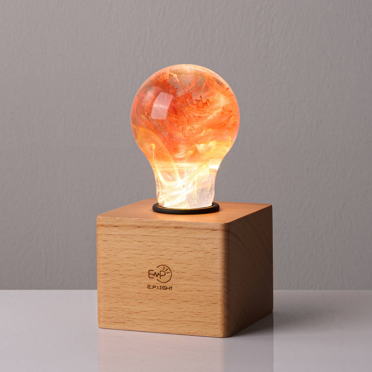 EP LIGHT Handmade Sunflower Led Light Bulb: Bulb+Wooden Base