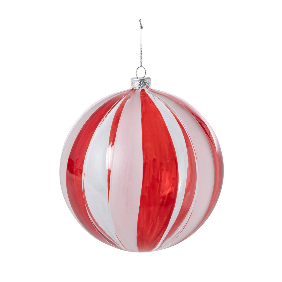 Park Hill Collection Peppermint Stripe Glass Ball Ornament