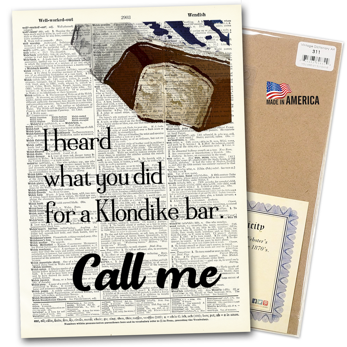 Vintage Art Dictionary Page - I Heard What You Did