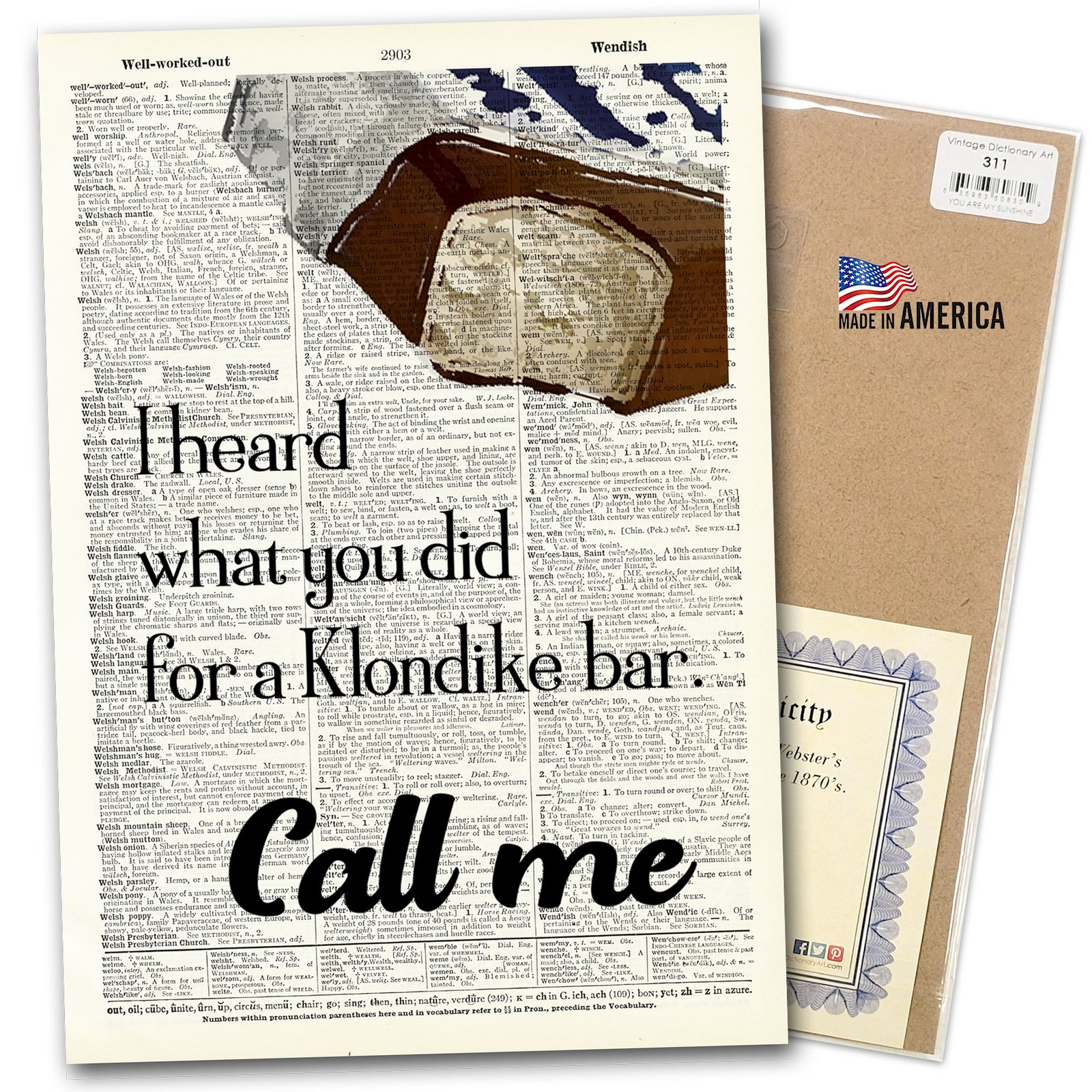 Vintage Art Dictionary Page - I Heard What You Did