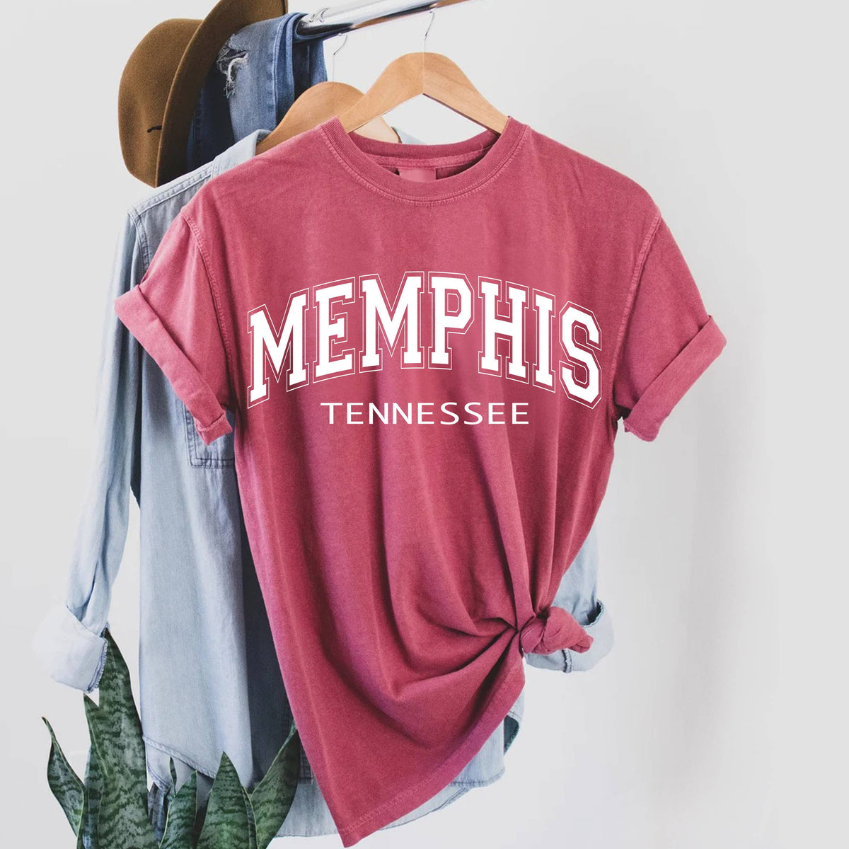 Memphis Tennessee T Shirt (3 Colors: Brick, Blue Jean, Stone Sand, Gray)