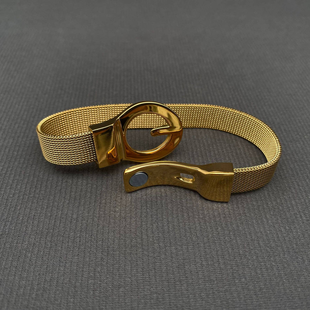 Belt Design 18K Gold Plated Stainless Steel Bracelet - FGS