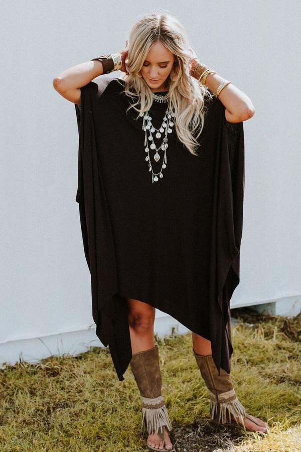 The Wren Boho Tunic - Black