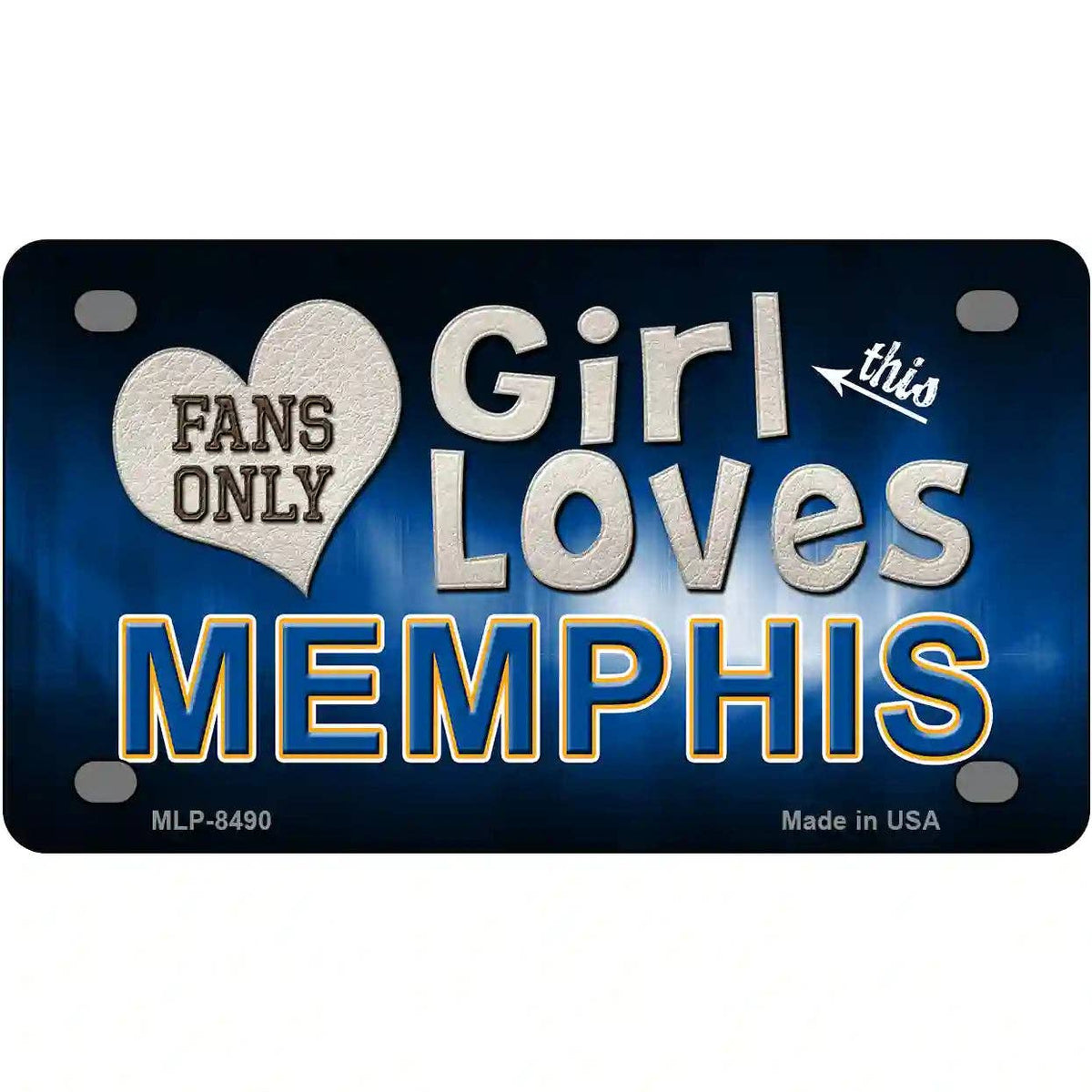 This Girl Loves Memphis Novelty Metal License Plate