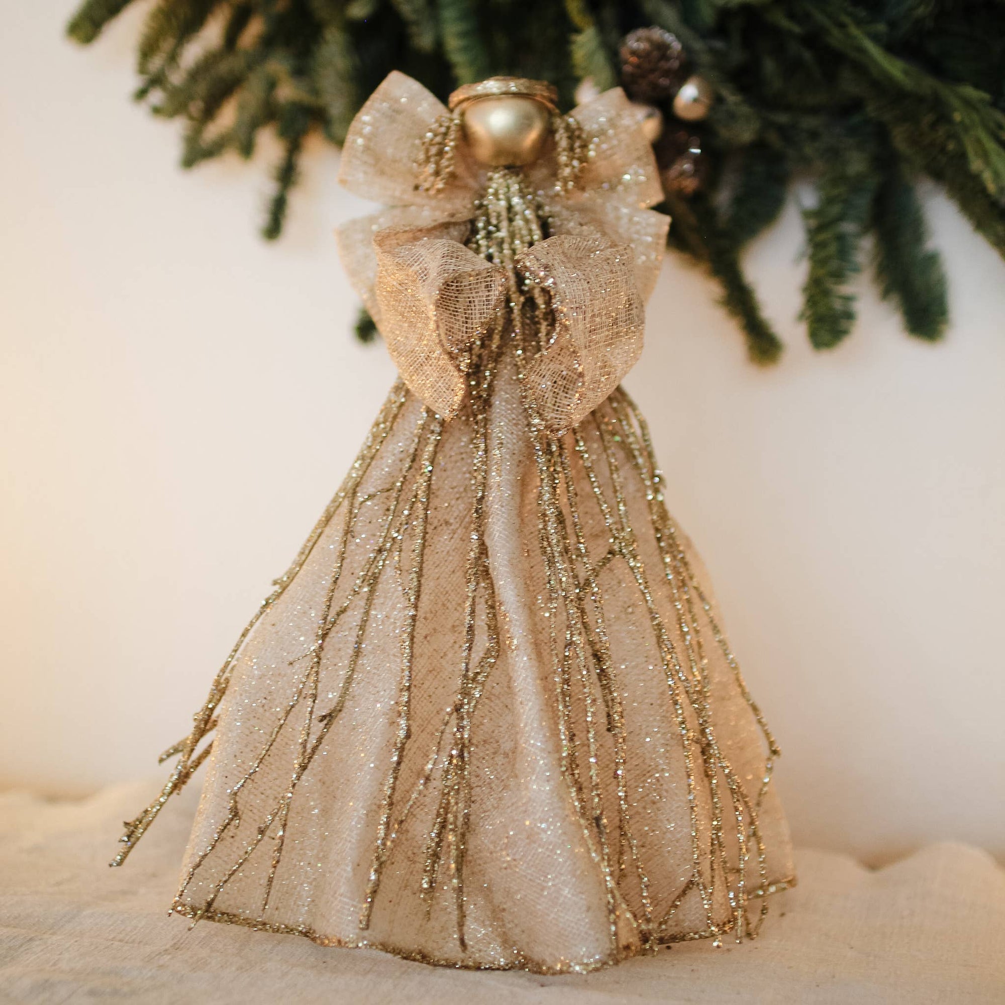 12" Sinamay/Twig Angel Tree Topper