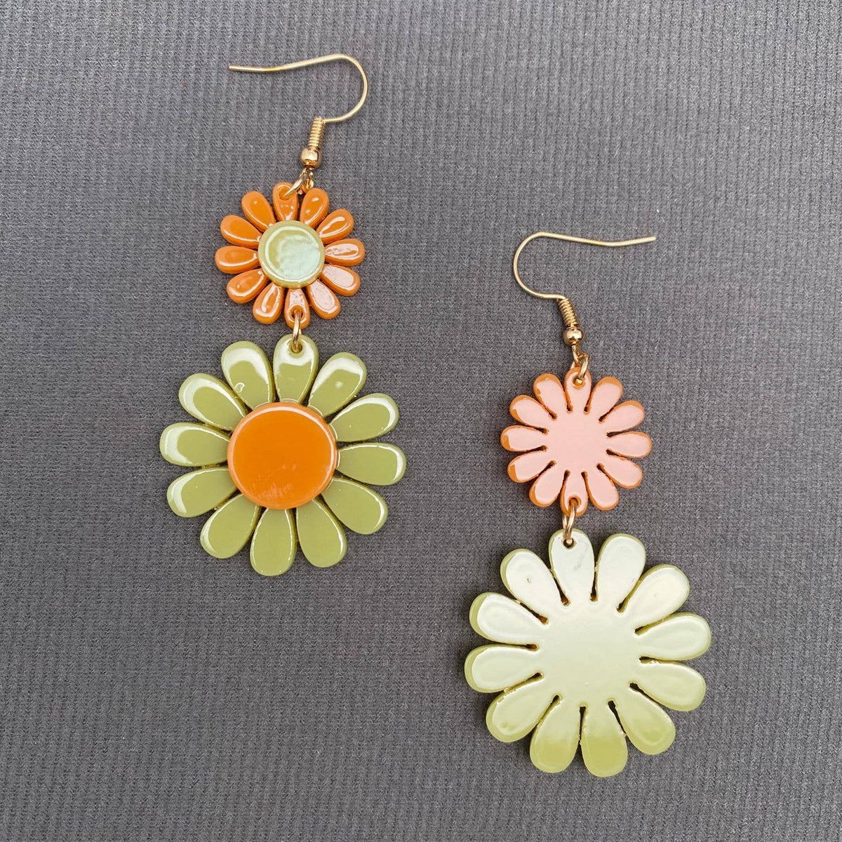 Acrylic Sunflower Dangle Earrings