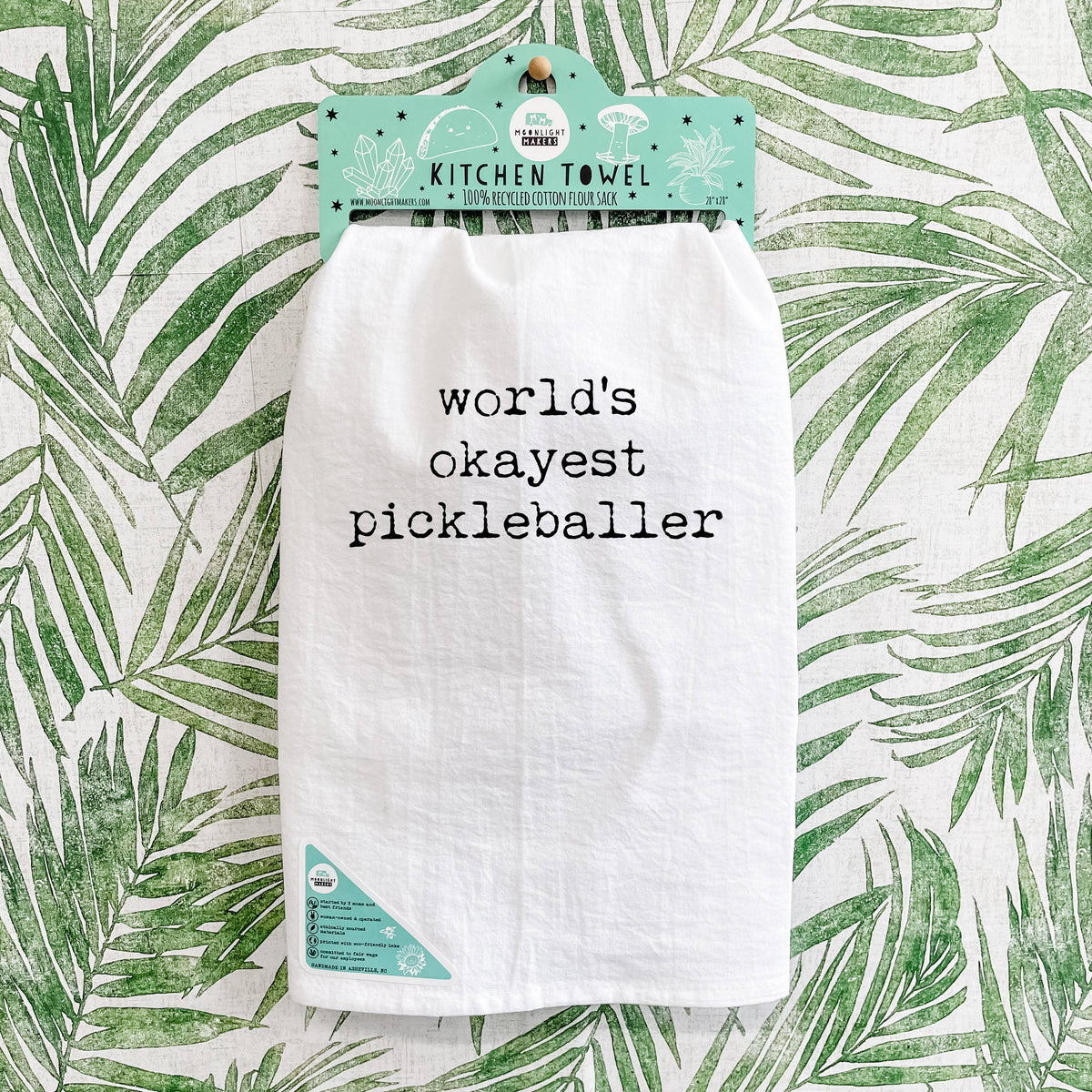 World's Okayest Pickleballer - Dish Towels - White