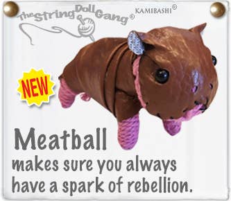 Meatball the Pygmy Hippo String Doll Keychain