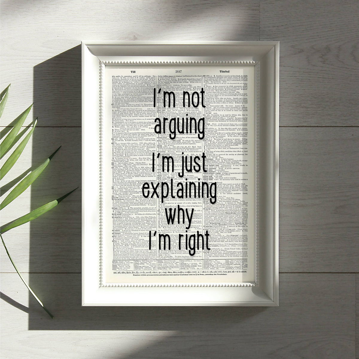Art | Dictionary Page | Vintage | I'm not arguing
