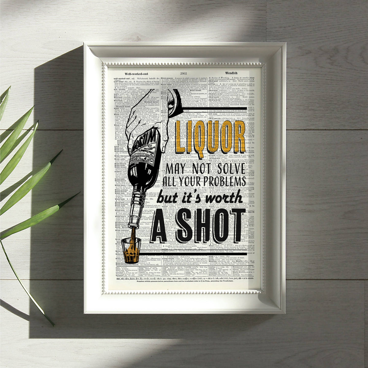 Art Print | Dictionary Page | Vintage | Liquor Worth a Shot