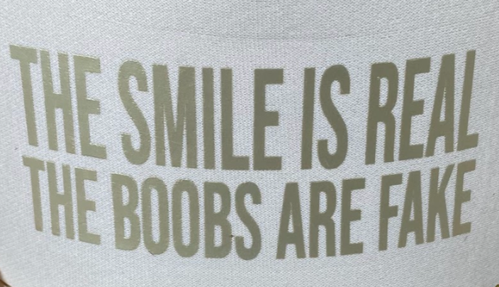 The Smile is Real the Boobs are Fake Trucker Ballcap No Beads