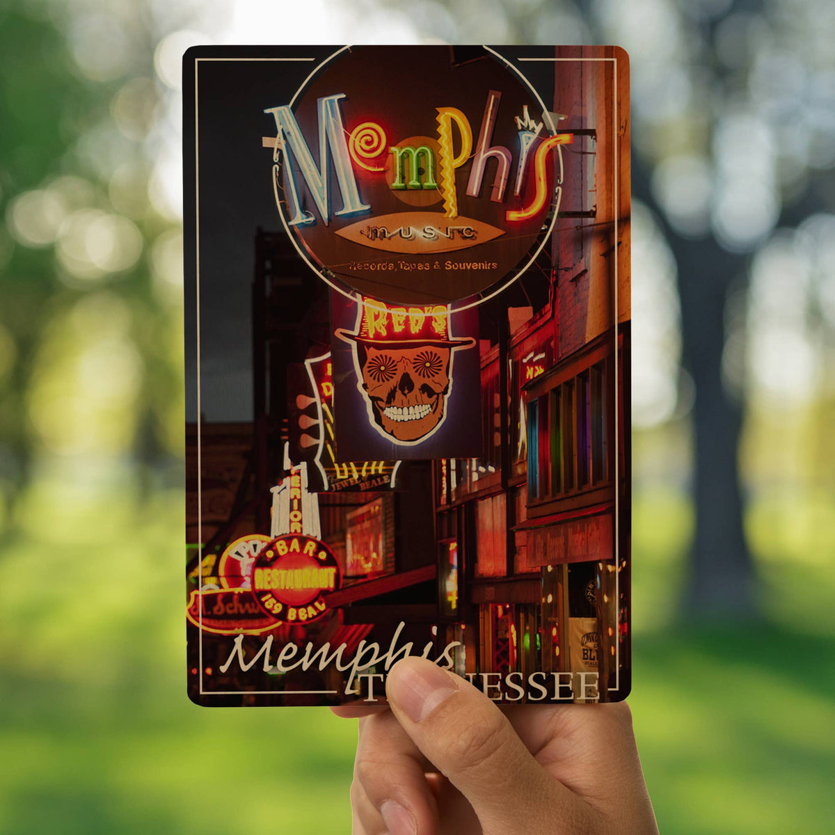 WOOD POSTCARD Memphis, Tennesseee, Beale Street