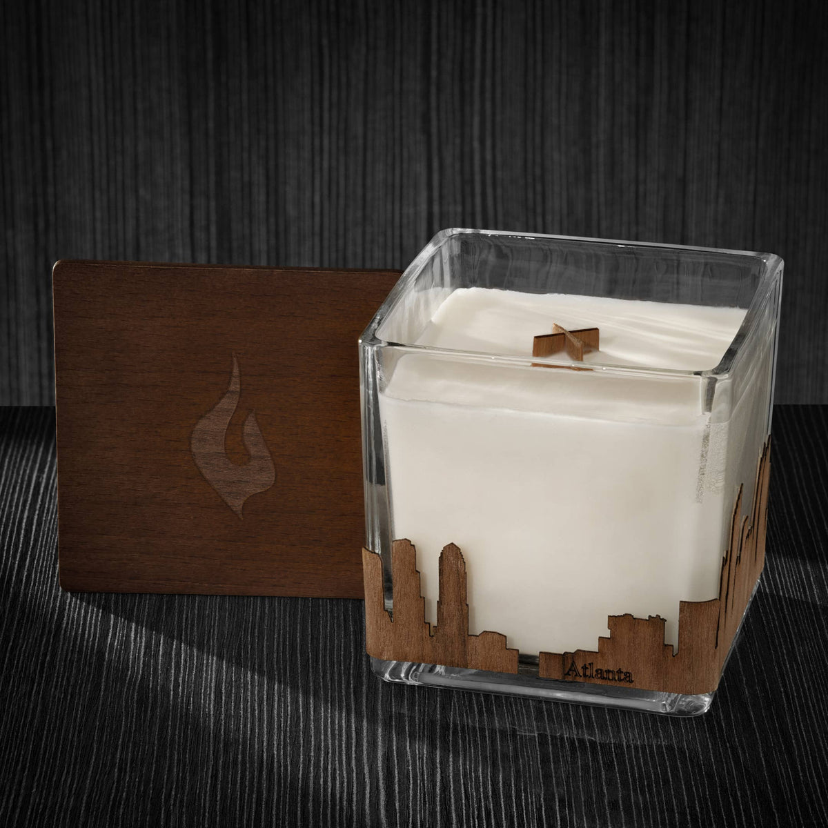 Wood Wrapped City Skyline Candle 4x4x4: Memphis Tennessee