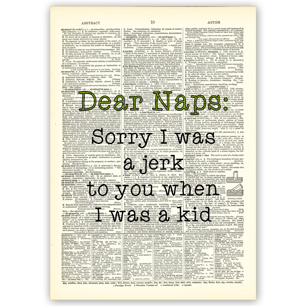 Art Print Dictionary Page | Vintage | Dear Naps
