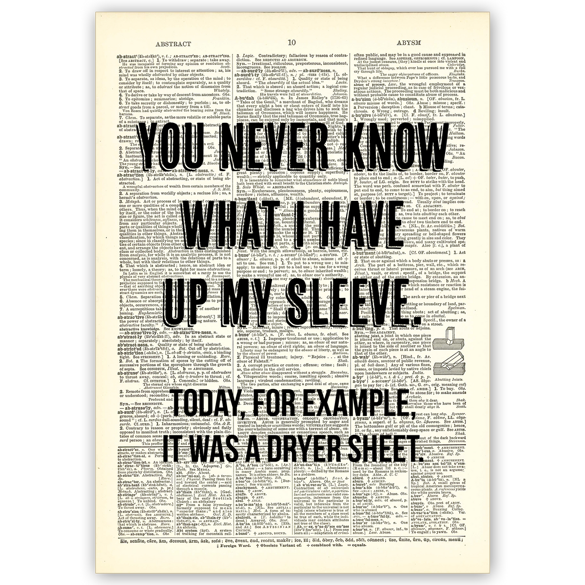 Art Print Dictionary Page | You Never Know