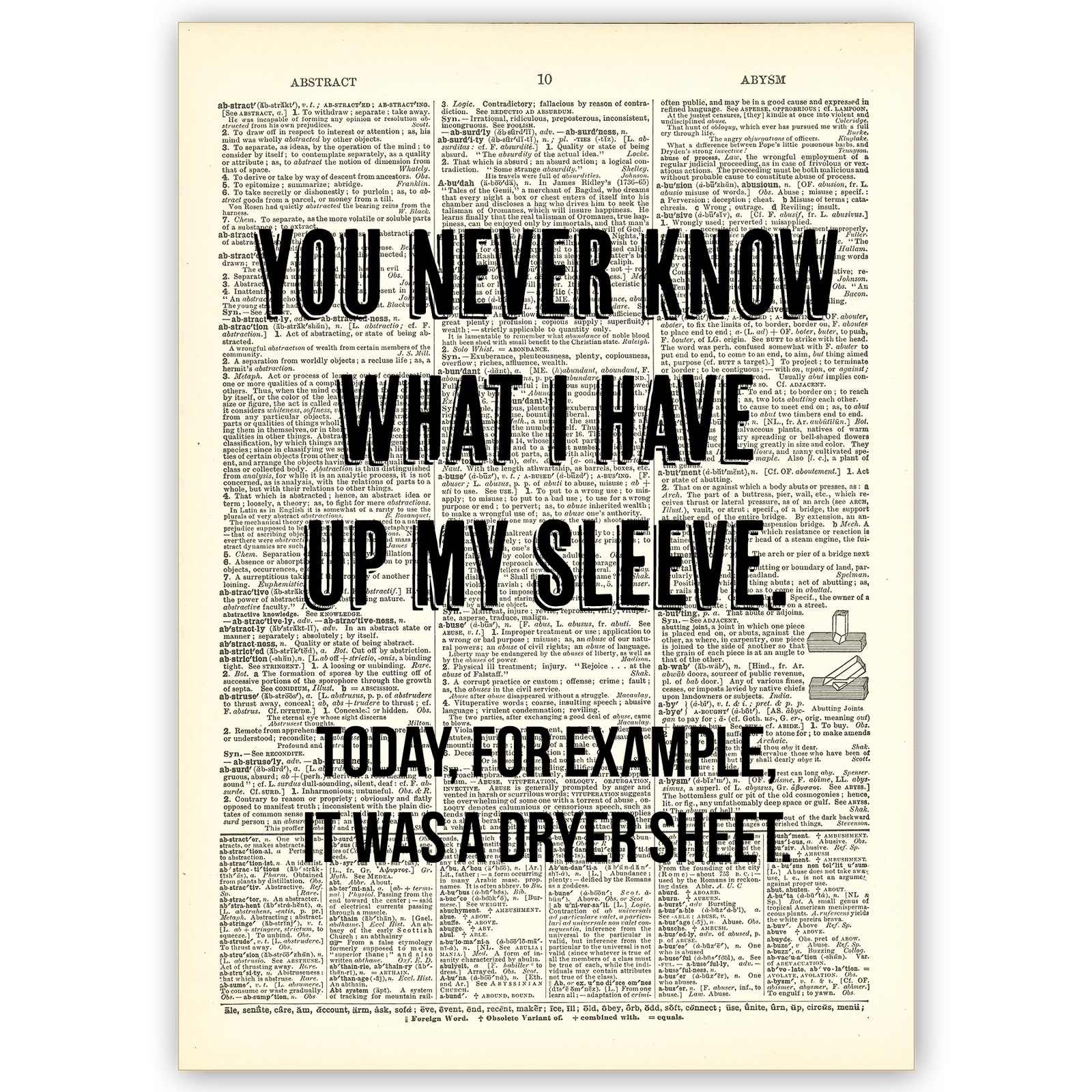 Art Print Dictionary Page | You Never Know