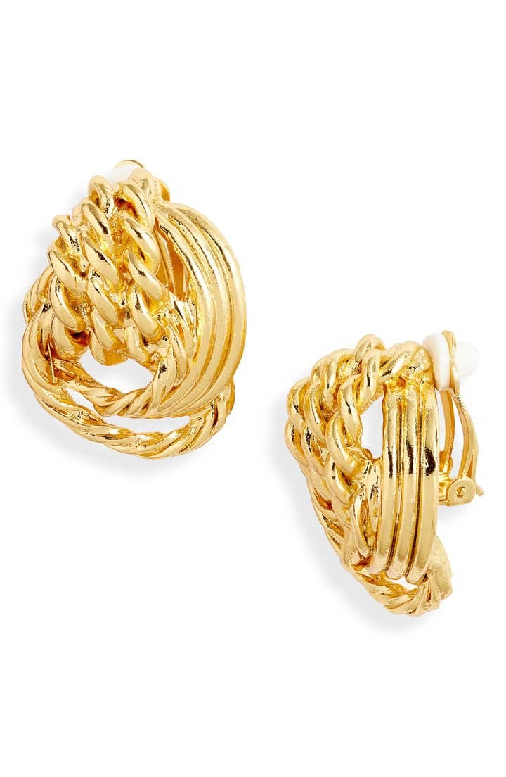 Large Knot Clip On Earring
