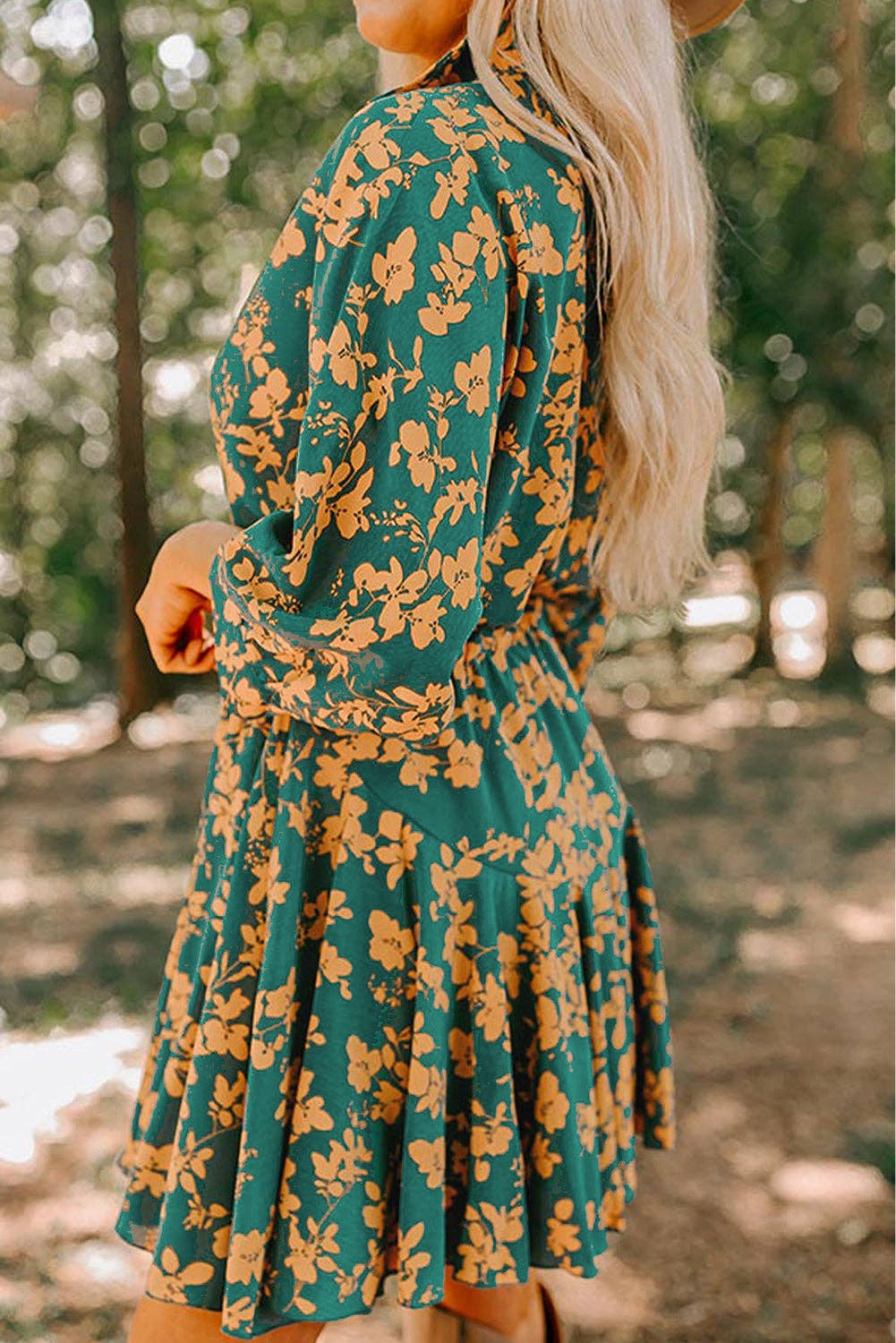Kodi Floral Short Dress: Green