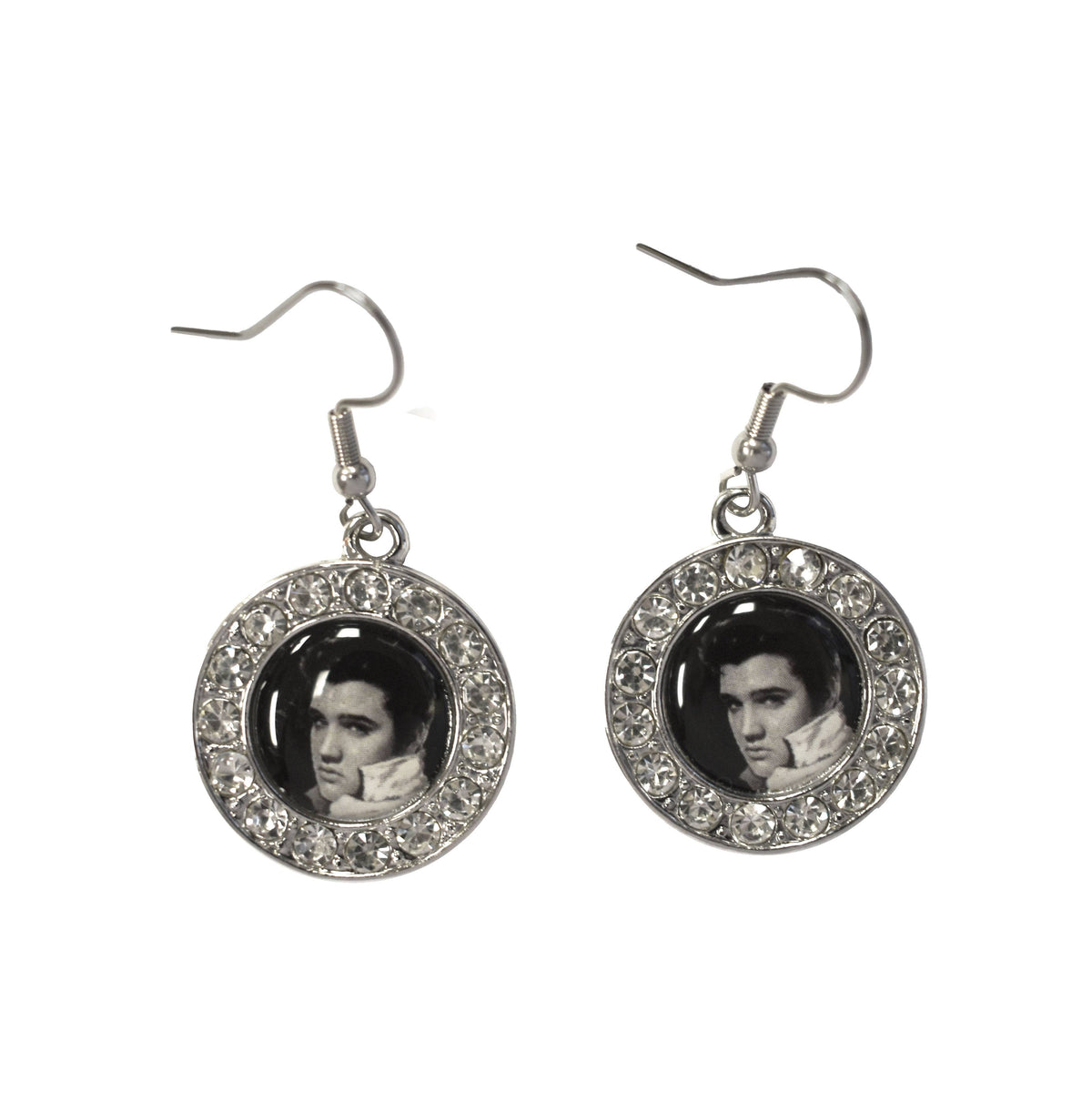 Elvis Earrings - Blk &amp; Wht With Stones