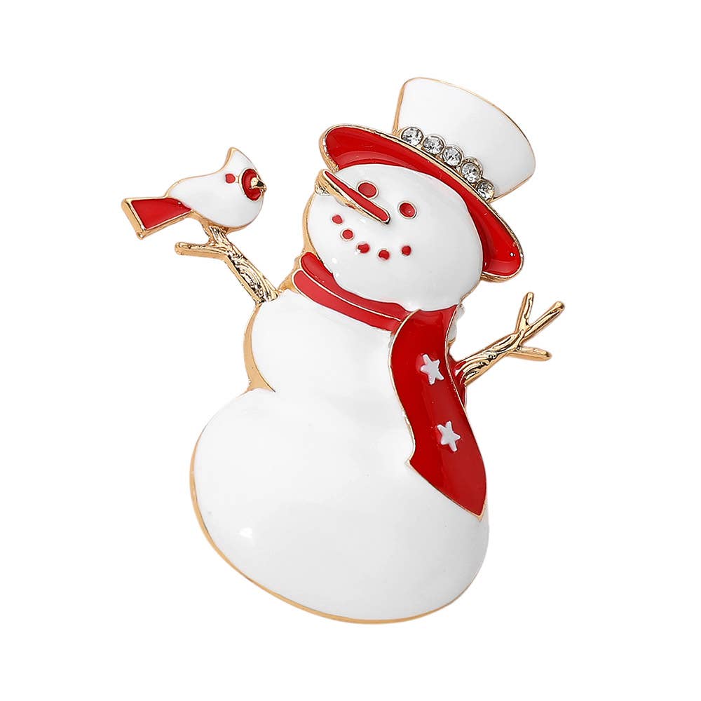 SECRET BOX_Enamel Christmas Snowman Pin Brooch