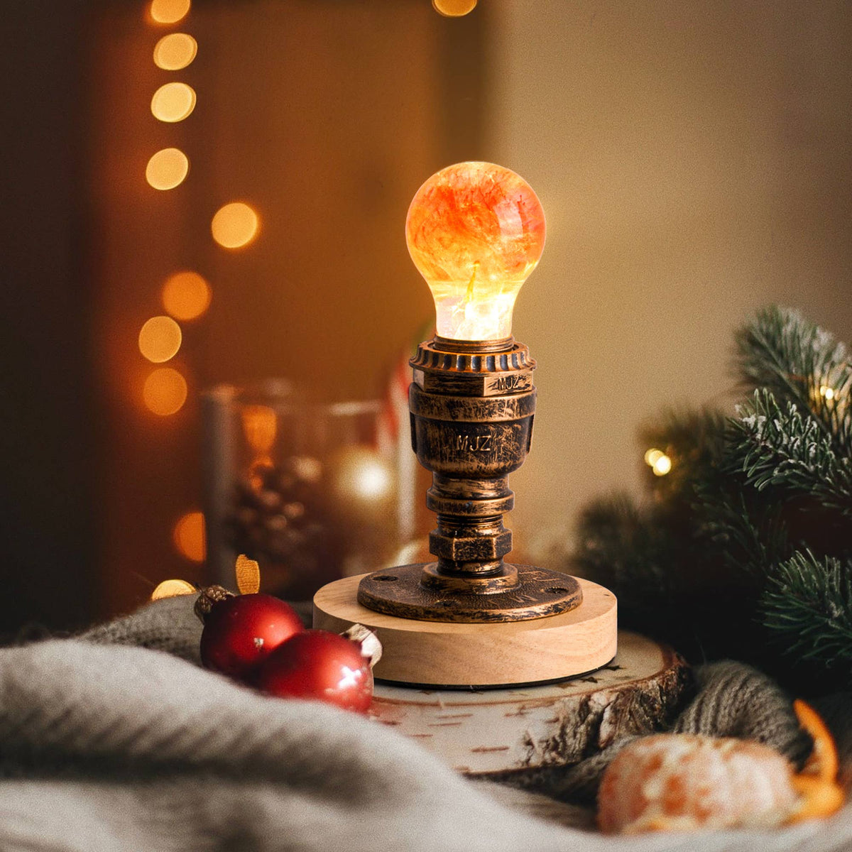 EP LIGHT Handmade Sunflower Led Light Bulb: Bulb+Wooden Base