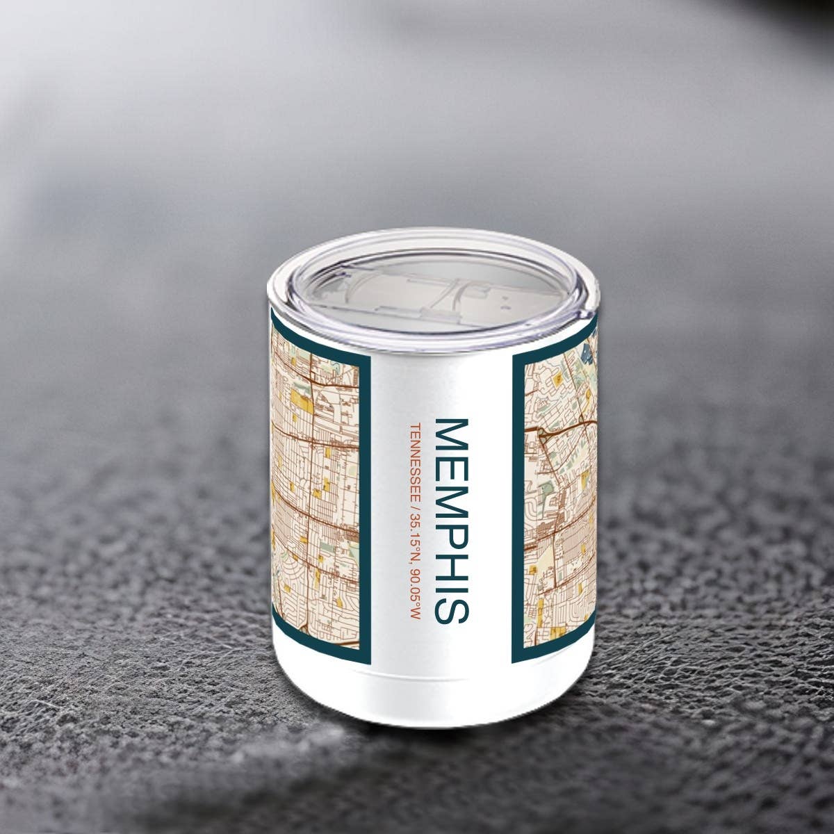 Memphis TN Map Insulated Cup in Woodblock