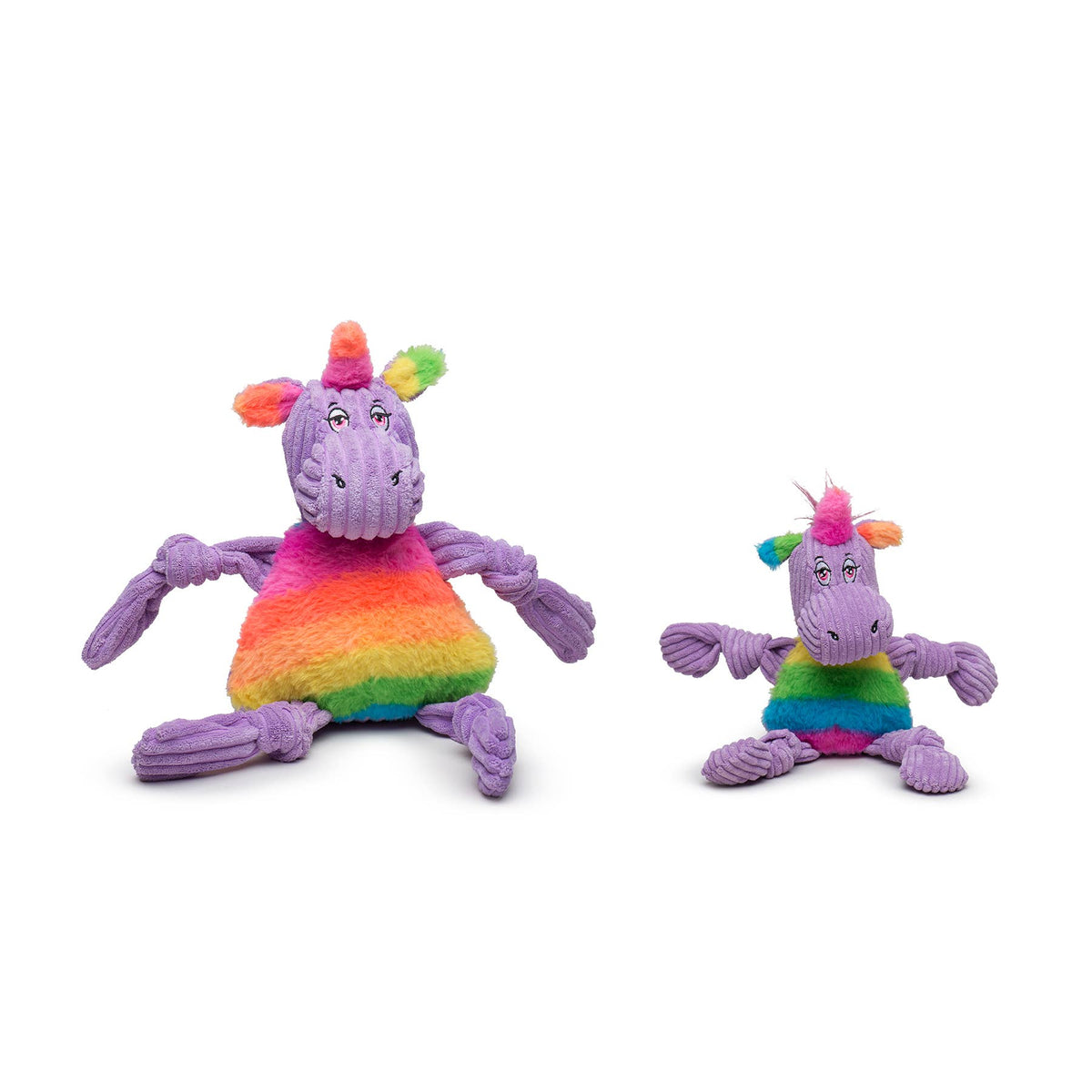 Rainbow Pride Unicorn Knottie® Plush Dog Toy: Small