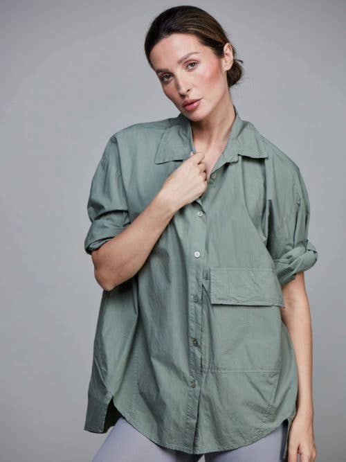 Pocket Cotton Short Shirt