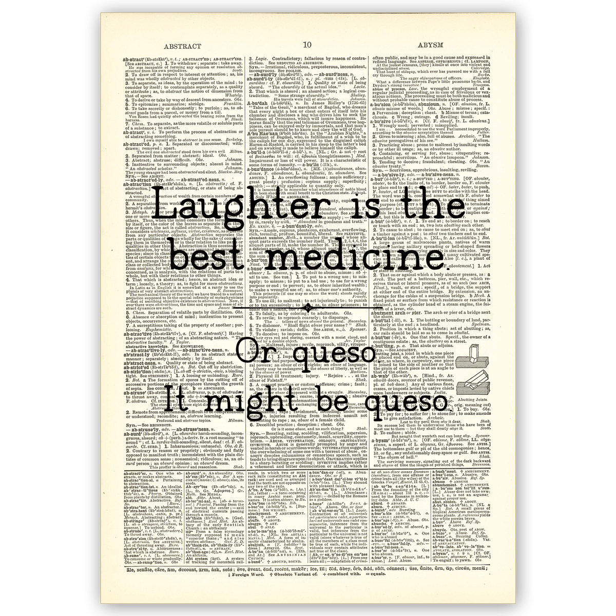 Art Print Dictionary Page | Laughter Is The Best