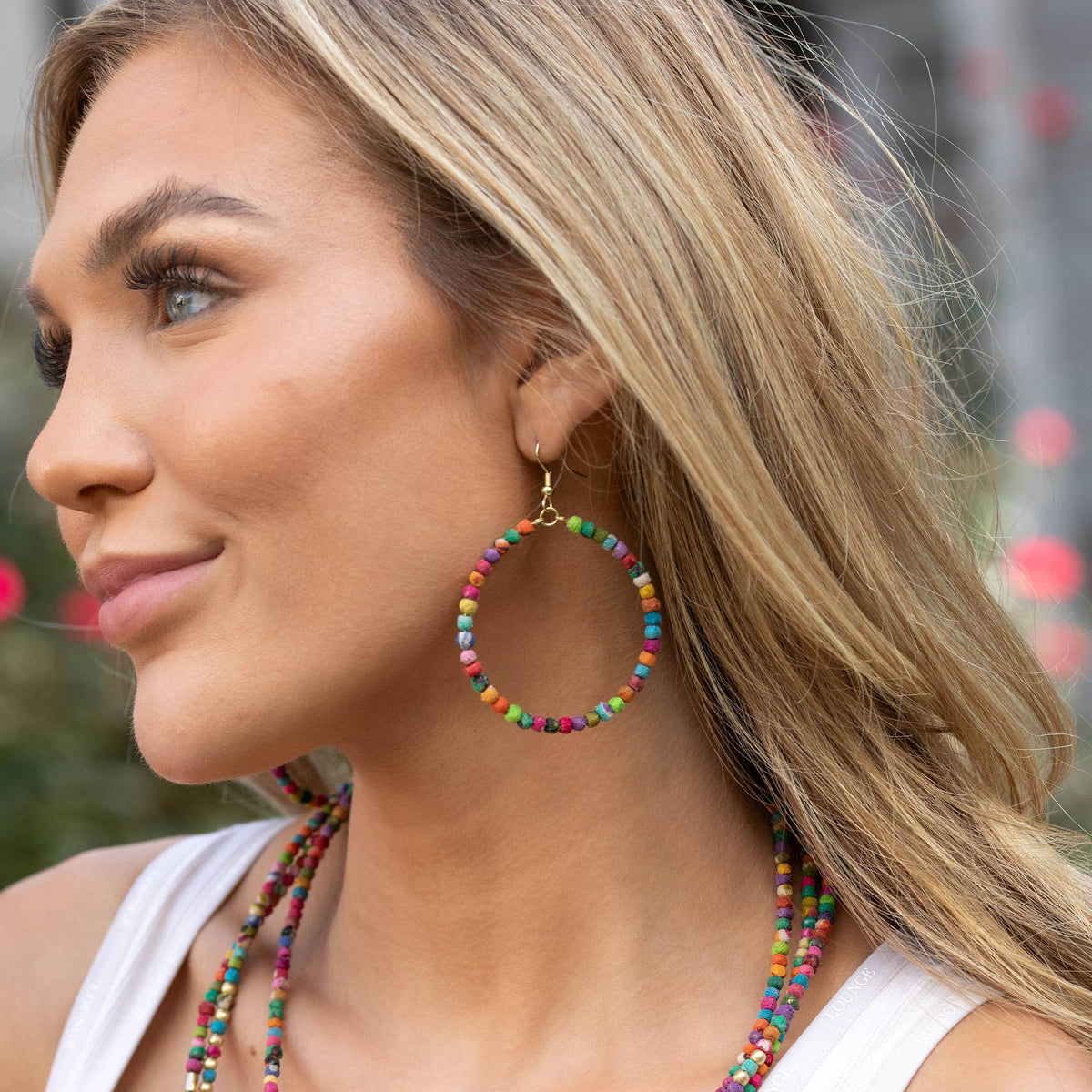 Small Aasha Earrings - Large Hoop