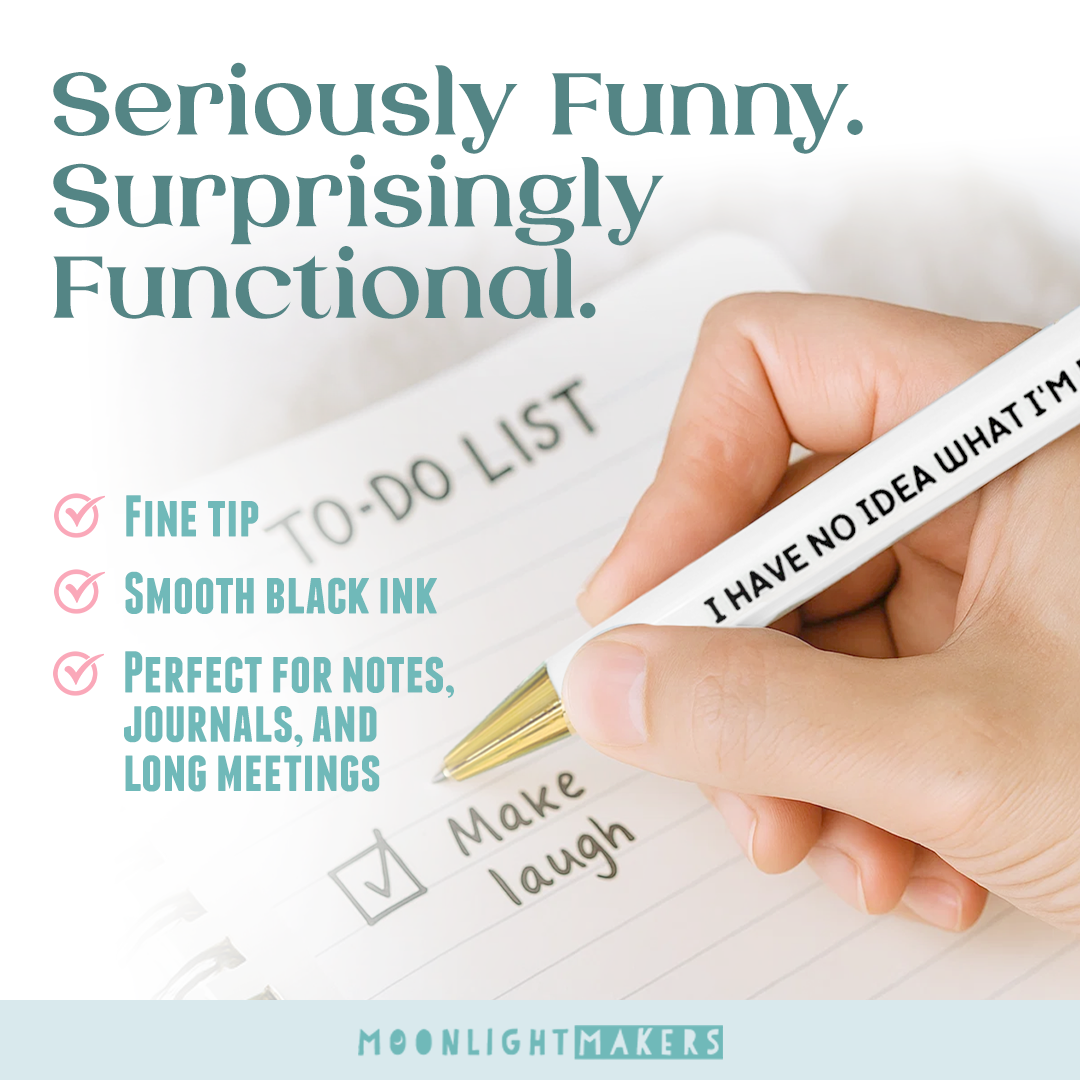 Adulting In Progress - Pen Set - Funny Gift : With Plastic Sleeves