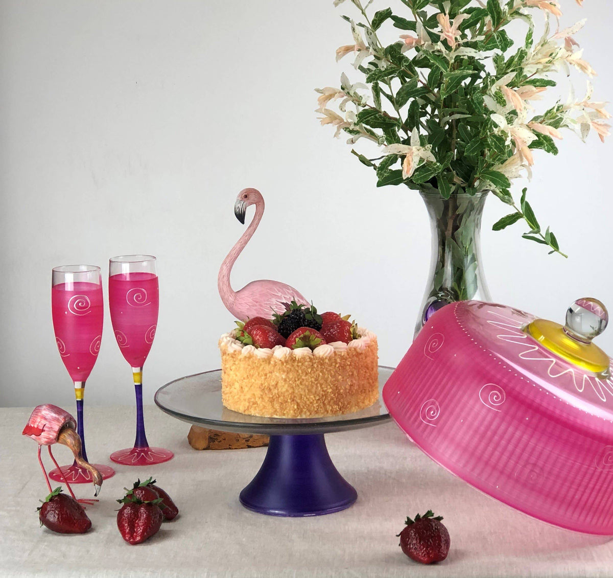 Peruvian Splendor Pink Champagne Glasses