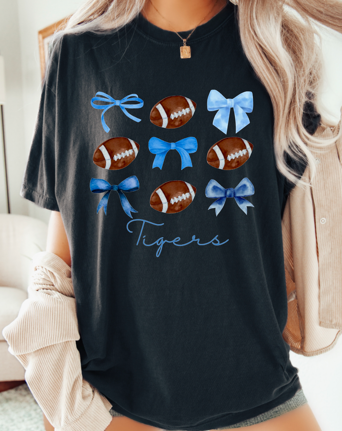 Memphis Tigers Football Coquette Graphic Tee 