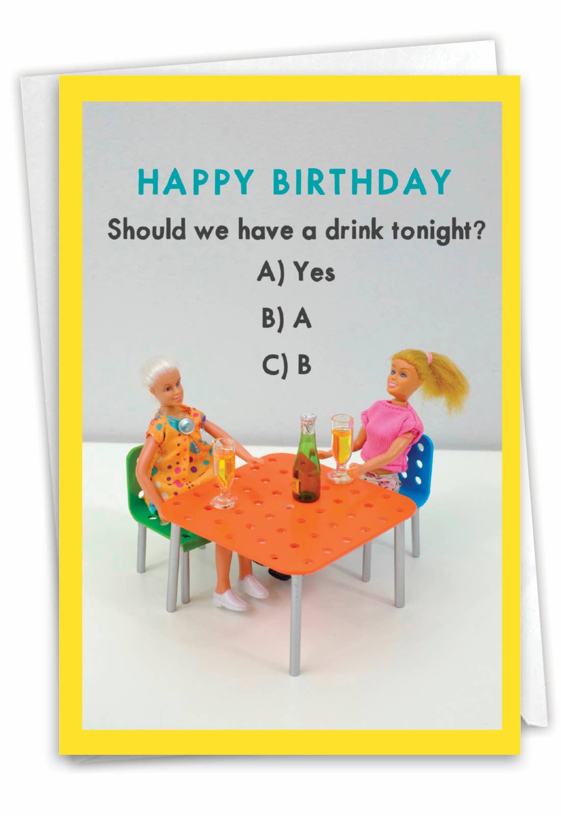 Multiple Choice Drink Funny Birthday Greeting Card