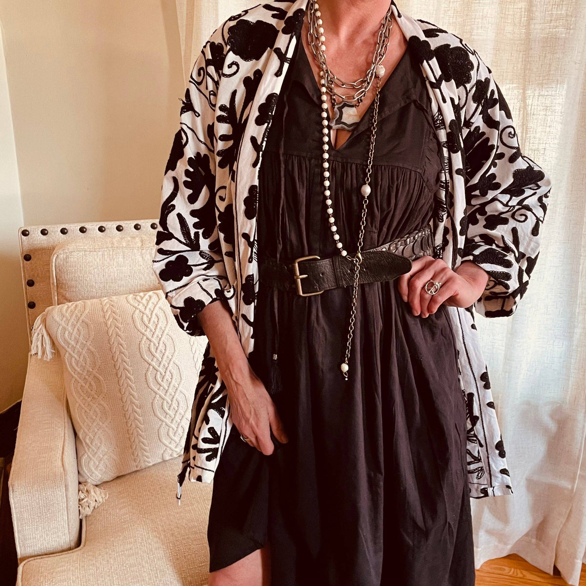 Onyx Breeze Cotton Maxi Dress