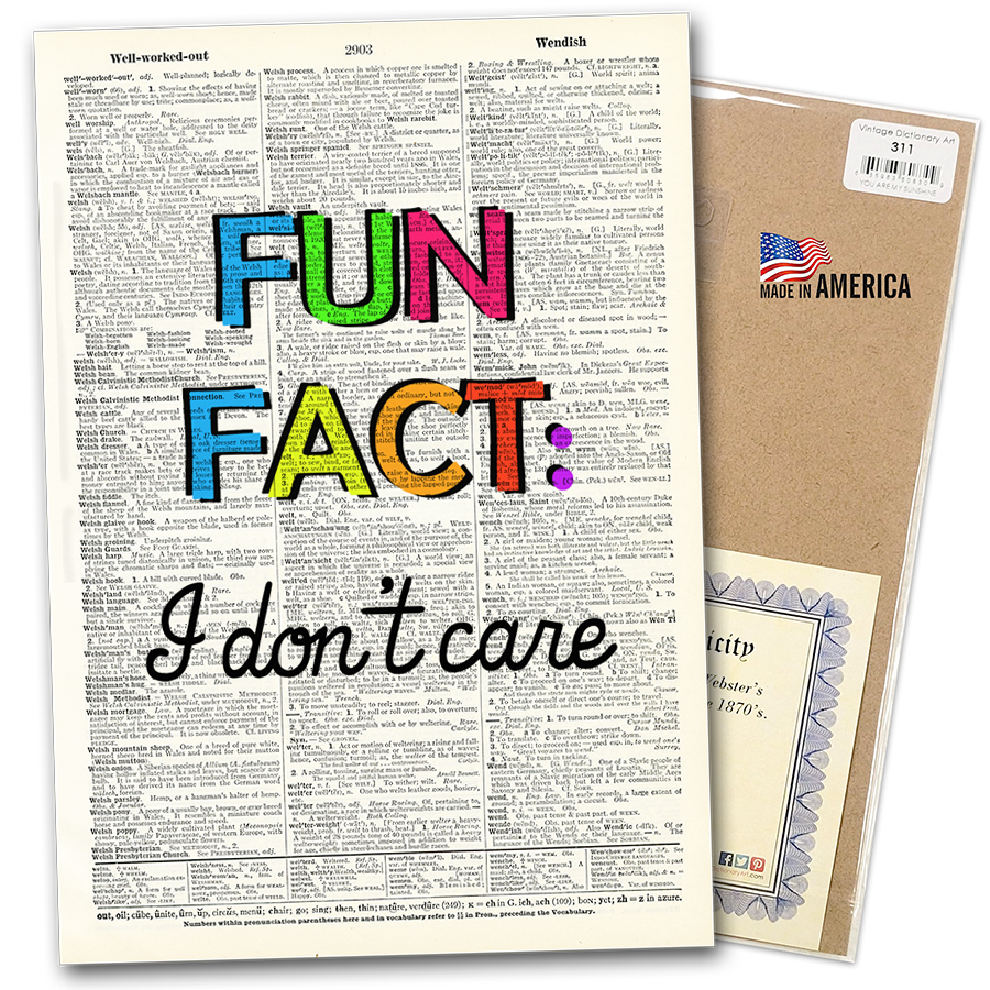 Art Print | Dictionary Page | Vintage | Fun Fact