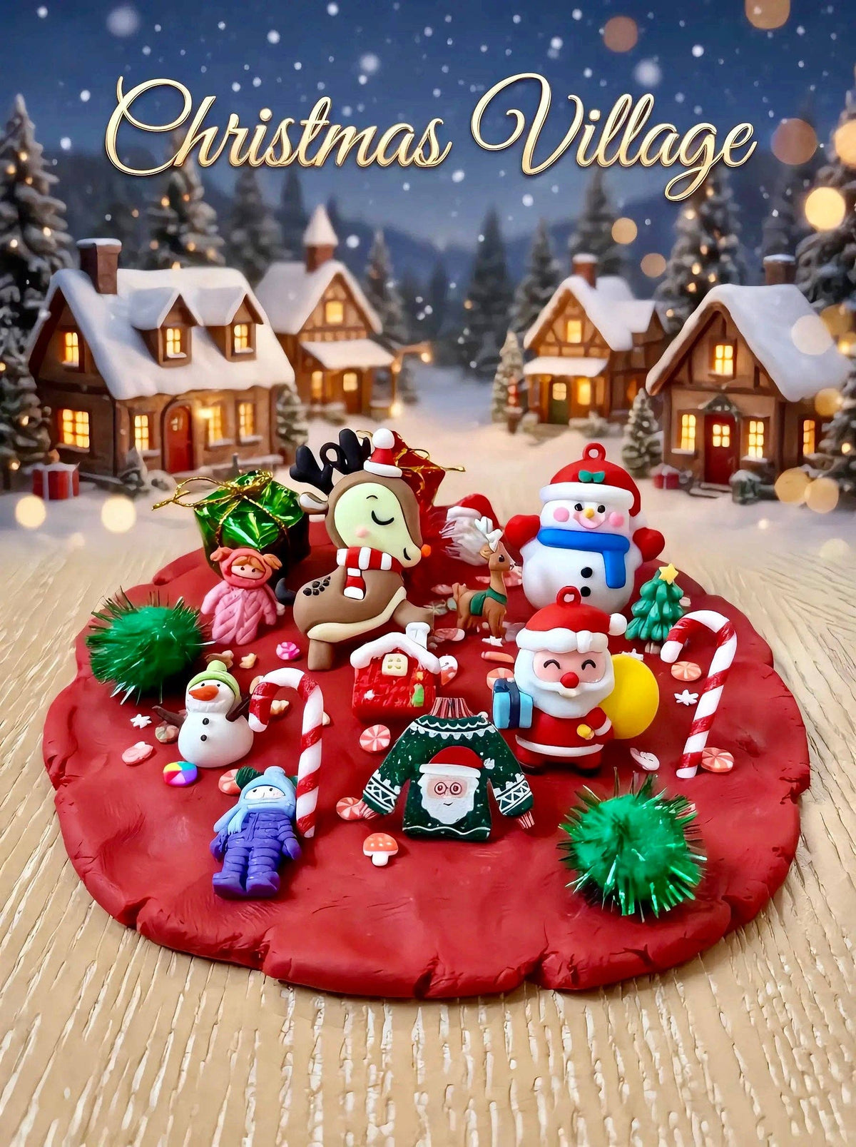 "Christmas Village" DOUBLE Jar