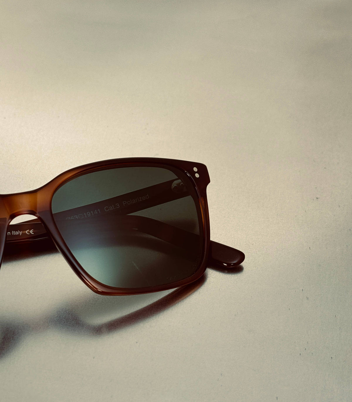 Tanner Unisex Sunglasses, Mazzucchelli Acetate Frame: Havana Brown Tortoise/Green