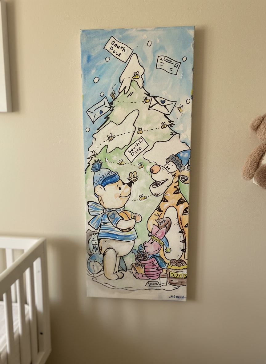"Christmas in Memphis with Winnie the Pooh" Original by Local Jade Miller