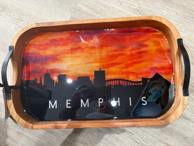 Memphis Bridge Wooden Tray: Local Artist AnnaMade Designs