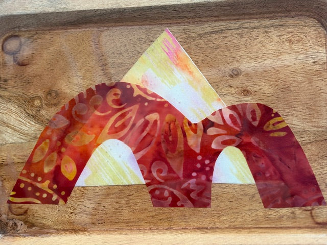 Memphis Bridge &amp; Pyramid Wooden Tray 6" x 8.5": Local artist AnnaMade Designs