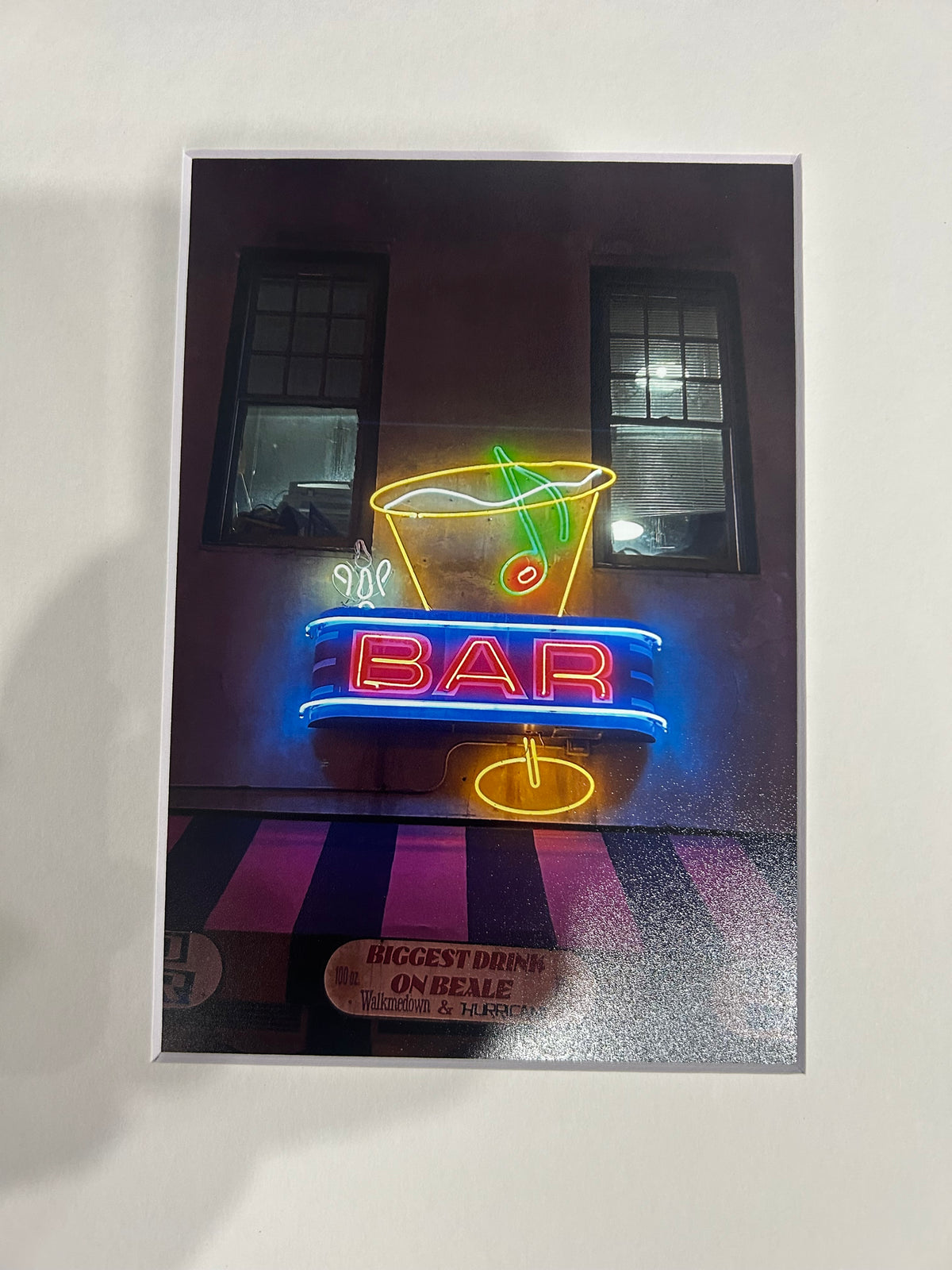 &quot;Bar Neon Beale St.&quot; Matted Photograph by Karen Pulfer Focht