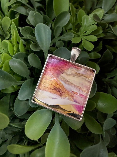 Multi-Color Square Pendants- by Local Memphis Artist Sandra Barrett